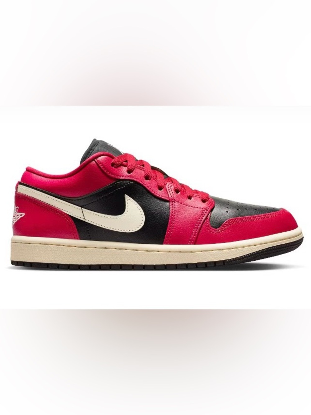 Nike Jordan 1 Low โMystic Hibiscus Blackโ Womenโs 7/ 5.5 Youth New No Lid #155